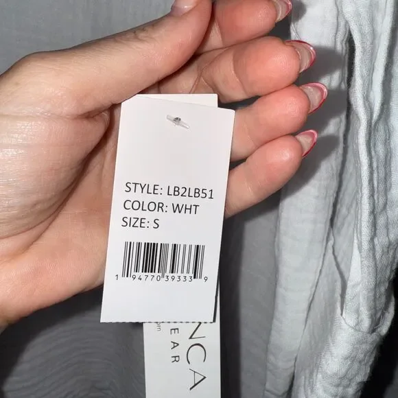 NWT La Blanca Resortwear Hooded Gauze Cotton Coverup - White S